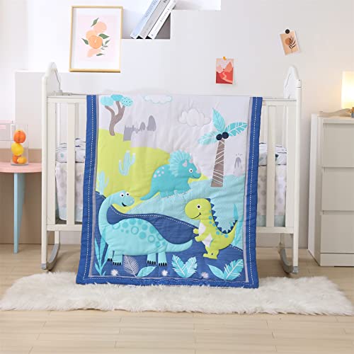 Product: Wowelife Dinosaur Crib Bedding Set for Boys Blue, Premium 3-Piece Baby Bedding Set, Nursery Crib Set, Newborn, Infant & Toddler Nursery Bed Set, Blue Dinosaur