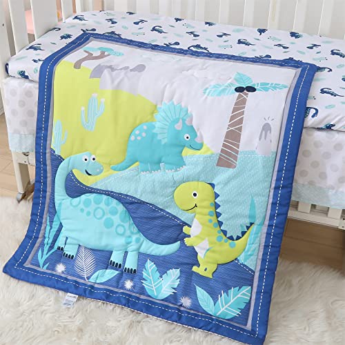 Product: Wowelife Dinosaur Crib Bedding Set for Boys Blue, Premium 3-Piece Baby Bedding Set, Nursery Crib Set, Newborn, Infant & Toddler Nursery Bed Set, Blue Dinosaur