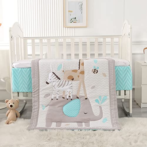 Gray Elephant Crib Bedding Set, Premium 3 Piece Safari Nursery Bedding, Boy Baby Room, 42x33 inch 1 Product: Wowelife Elephant Crib Bedding Set Gray, Premium 3-Piece Baby Bedding Set Elephant, Safari Newborn& Infant Nursery Bedding Set for Baby Boy, Gray
