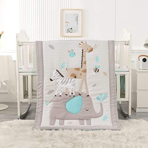 Wowelife Elephant Crib Bedding Set Gray, Premium 3-Piece Baby Bedding Set Elephant, Safari Newborn& Infant Nursery Bedding Set for Baby Boy, Gray - Crib Bedding Sets Product: Wowelife Elephant Crib Bedding Set Gray, Premium 3-Piece Baby Bedding Set Elephant, Safari Newborn& Infant Nursery Bedding Set for Baby Boy, Gray