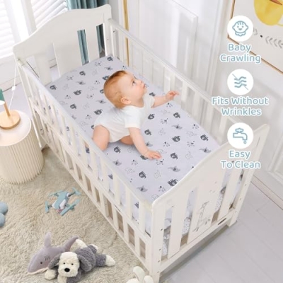 Elephant Mini Crib Bedding Set, 3 Piece Nursery Bundle, Mother Baby Elephant Gray, 24x38in Mini Crib 8 Product: Wowelife Mini Crib Bedding Set for Boys, Premium 3-Piece Elephant Baby Bedding Set Elephant, Baby Nursery Comforter Bed Set with Crib Comforter, Skirt and Sheet, Gray