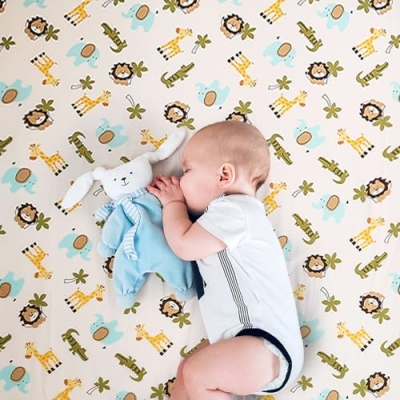 Safari Animals Mini Crib Bedding Set, Comforter Fitted Sheet Crib Skirt, Warm Brown Jungle Nursery 24x38in 12 Product: Wowelife Safari Crib Bedding Set, Mini Crib Bedding Set Boy. 3-Piece Mini Crib Comforter Set Nursery Bedding Sets for Boys Include Crib Comforter, Skirt and Sheet, Brown