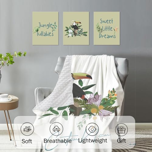 Personalized Toucan Crib Bedding Set, Custom Name Tropical Jungle Baby Nursery 5 Piece Set, Colorful Decor 32.5cm 1 Product: YISMEET Custom Crib Bedding Set – Personalized Name Tropical Toucan Baby Bedding 5-Piece Set with Soft Blanket, Fitted Sheet, Changing Pad Cover, Rug and Wall Art – Colorful Jungle Nursery Decor