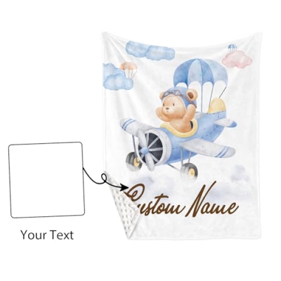 Personalized Baby Crib Bedding Set, Bear Glider Nursery Set, Custom Name 3 Piece Blanket Sheet Changing Pad Cover 32.5cm 15 Product: YISMEET Personalized Baby Crib Bedding Set – Custom Name 3-Piece Nursery Set with Bear Glider Pattern, Soft Blanket, Fitted Crib Sheet and Changing Pad Cover, for Boys Girls