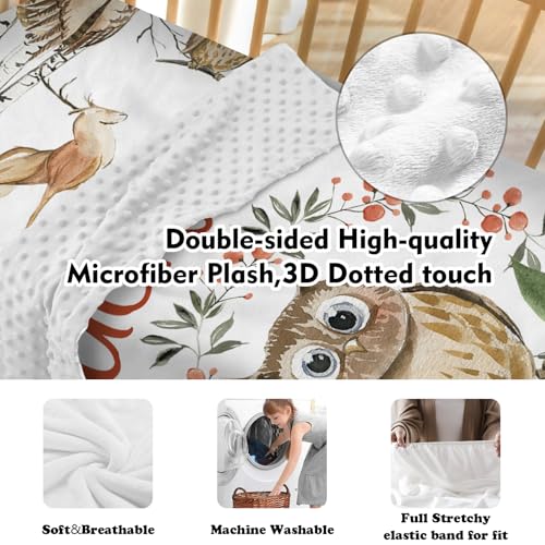 Personalized Baby Crib Bedding Set with Name, Owl Theme Nursery Set, 3 Piece Baby Shower Gift 32.5cm 4 Product: YISMEET Personalized Baby Crib Bedding Set with Name – 3-Piece Owl Theme Custom Nursery Set for Boys Girls - Soft Custom Blanket, Fitted Crib Sheet & Rug, Unique Nursery Décor