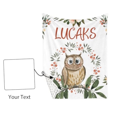 Personalized Baby Crib Bedding Set with Name, Owl Theme Nursery Set, 3 Piece Baby Shower Gift 32.5cm 15 Product: YISMEET Personalized Baby Crib Bedding Set with Name – 3-Piece Owl Theme Custom Nursery Set for Boys Girls - Soft Custom Blanket, Fitted Crib Sheet & Rug, Unique Nursery Décor