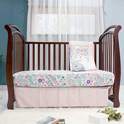 Baby Girl Crib Bedding Set, Pink Grey Mini Floral Princess Nursery, 3 Piece Standard Crib 52x28 10 Product: Yolent Baby Girl Crib Bedding Sets Crib Set for Girls Mini Floral Nursery Crib Bedding Sets 3 Piece Pink and Grey Princess Crib Bedding Set
