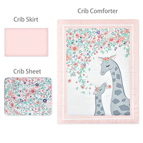 Baby Girl Crib Bedding Set, Pink Grey Mini Floral Princess Nursery, 3 Piece Standard Crib 52x28 1 Product: Yolent Baby Girl Crib Bedding Sets Crib Set for Girls Mini Floral Nursery Crib Bedding Sets 3 Piece Pink and Grey Princess Crib Bedding Set