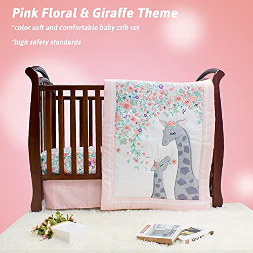 Baby Girl Crib Bedding Set, Pink Grey Mini Floral Princess Nursery, 3 Piece Standard Crib 52x28 5 Product: Yolent Baby Girl Crib Bedding Sets Crib Set for Girls Mini Floral Nursery Crib Bedding Sets 3 Piece Pink and Grey Princess Crib Bedding Set
