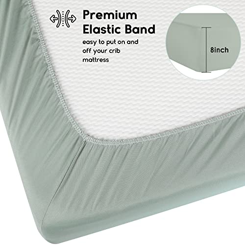 Green Leaf Crib Sheets, 2 Pack Soft Fitted Baby Sheets, Standard Crib Toddler Mattress, Microfiber, 28 x 52 x 8 inches 2 Product: Yoofoss Baby Crib Sheets for Boys Girls, Fitted Crib Sheet 2 Pack for Standard Crib and Toddler Mattress, Super Soft Microfiber Baby Sheet 28x52x8in(Green+Leaf)