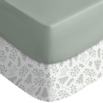 Product: Yoofoss Baby Crib Sheets for Boys Girls, Fitted Crib Sheet 2 Pack for Standard Crib and Toddler Mattress, Super Soft Microfiber Baby Sheet 28x52x8in(Green+Leaf)