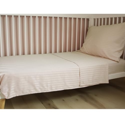 Hypoallergenic Toddler Bedding Set, Cream Stripe Crib Bedding, 4 Piece Microfiber Nursery Set, 42 x 57 in. 11 Product: ZPECC Toddler Bedding Set - 4 Piece Hypoallergenic Baby Crib Bedding Set for Boys and Girls, Includes Toddler Comforter, Flat Sheet, Fitted Sheet and Pillowcase, Cream Stripe