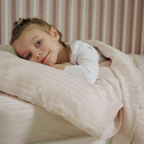 Hypoallergenic Toddler Bedding Set, Cream Stripe Crib Bedding, 4 Piece Microfiber Nursery Set, 42 x 57 in. 1 Product: ZPECC Toddler Bedding Set - 4 Piece Hypoallergenic Baby Crib Bedding Set for Boys and Girls, Includes Toddler Comforter, Flat Sheet, Fitted Sheet and Pillowcase, Cream Stripe
