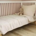 Product: ZPECC Toddler Bedding Set - 4 Piece Hypoallergenic Baby Crib Bedding Set for Boys and Girls, Includes Toddler Comforter, Flat Sheet, Fitted Sheet and Pillowcase, Cream Stripe