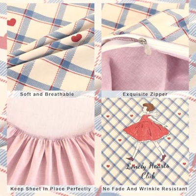 Girls Red Heart Princess Crib Bedding Set, 3 Piece Cotton Nursery Bedding, Fitted Sheet Quilt Pillowcase, 52x28x8in 10 Product: ZZRSSSLC 3 Pieces Cute Girls and Red Heart Printed Pattern Crib Bedding Set, Soft Cotton Duvet Bedding Sets Includes Fitted Sheet, Quilted Cover and Pillowcase