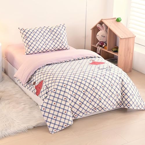 ZZRSSSLC 3 Pieces Cute Girls and Red Heart Printed Pattern Crib Bedding Set, Soft Cotton Duvet Bedding Sets Includes Fitted Sheet, Quilted Cover and Pillowcase - Crib Bedding Sets Product: ZZRSSSLC 3 Pieces Cute Girls and Red Heart Printed Pattern Crib Bedding Set, Soft Cotton Duvet Bedding Sets Includes Fitted Sheet, Quilted Cover and Pillowcase