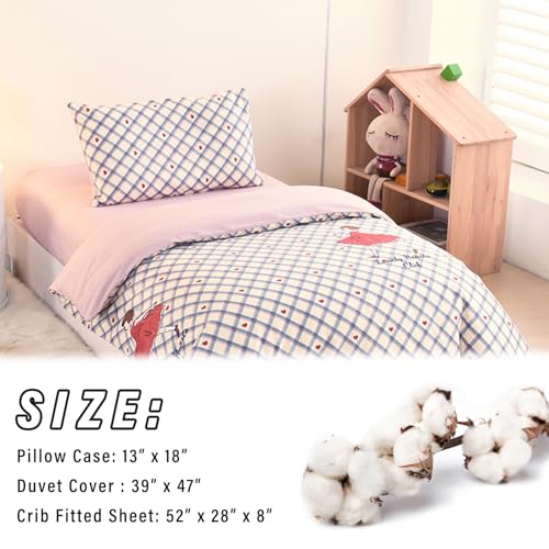 Girls Red Heart Princess Crib Bedding Set, 3 Piece Cotton Nursery Bedding, Fitted Sheet Quilt Pillowcase, 52x28x8in 1 Product: ZZRSSSLC 3 Pieces Cute Girls and Red Heart Printed Pattern Crib Bedding Set, Soft Cotton Duvet Bedding Sets Includes Fitted Sheet, Quilted Cover and Pillowcase