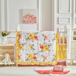 Product: 3 Pieces Flowers Crib Bedding Set Baby Ruffled Quilted Comforter with Fitted Sheet and Bed Skirt - Cute Ruffled Shabby Chic Baby Bedding Soft Blanket Floral Design
