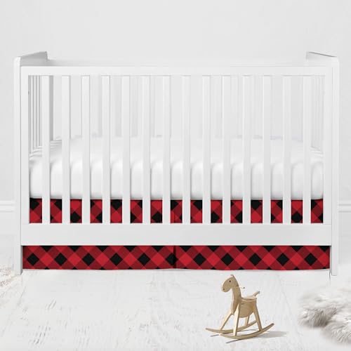 Bacati Lumberjack Crib Bedding Set, Red Black Gray Rustic Nursery, 3 Piece Cotton Percale 20.5cm 6 Product: Bacati - Lumberjack Red Black Gray 3 Piece Crib Bedding Set