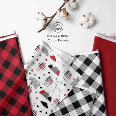 Bacati Lumberjack Crib Bedding Set, Red Black Gray Rustic Nursery, 3 Piece Cotton Percale 20.5cm 14 Product: Bacati - Lumberjack Red Black Gray 3 Piece Crib Bedding Set