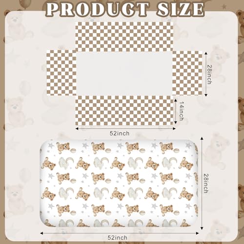 Product: Hahafelt 3 Pcs Baby Crib Bedding Set Safari Animals Dinosaurs Teddy Bear Woodland Animals Jungle Crib Set Includes Quilt, Fitted Sheet, Skirt for Baby Boy Girl(Brown,Teddy Bear)