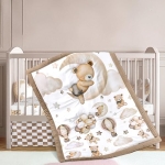 Product: Hahafelt 3 Pcs Baby Crib Bedding Set Safari Animals Dinosaurs Teddy Bear Woodland Animals Jungle Crib Set Includes Quilt, Fitted Sheet, Skirt for Baby Boy Girl(Brown,Teddy Bear)