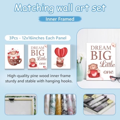 Product: Hatchaa Personalized Baby Crib Bedding Set, 5 Pcs Custom Name Bedding Set for Girls Boys, Red Bear Baby Crib Set, Double Layer Nursery Bedding Set for Infants Toddlers Newborn Customized Gifts