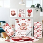 Product: Hatchaa Personalized Baby Crib Bedding Set, 5 Pcs Custom Name Bedding Set for Girls Boys, Red Bear Baby Crib Set, Double Layer Nursery Bedding Set for Infants Toddlers Newborn Customized Gifts