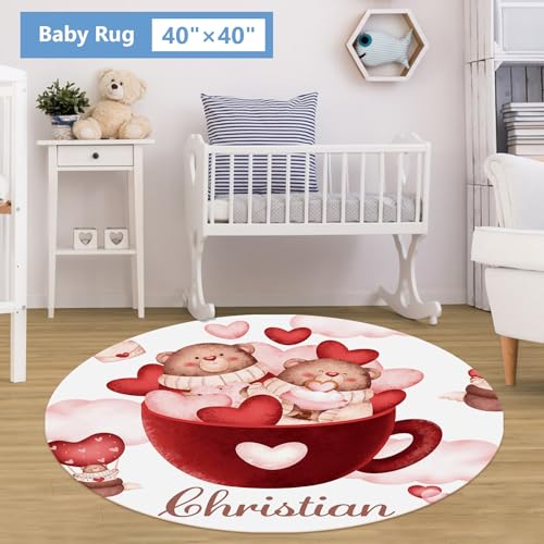 Personalized Red Bear Baby Crib Bedding Set, KAINSY 5 Piece Custom Nursery Set, 32.5cm 4 Product: KAINSY Custom Crib Bedding Set, 5 Pcs Personalized Name Red Bear Theme Baby Crib Set for Infants Toddlers, Double Layer Nursery Bedding Set for Baby Boys Girls, New Parents Customized Birthday Gifts