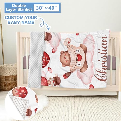 Personalized Red Bear Baby Crib Bedding Set, KAINSY 5 Piece Custom Nursery Set, 32.5cm 2 Product: KAINSY Custom Crib Bedding Set, 5 Pcs Personalized Name Red Bear Theme Baby Crib Set for Infants Toddlers, Double Layer Nursery Bedding Set for Baby Boys Girls, New Parents Customized Birthday Gifts