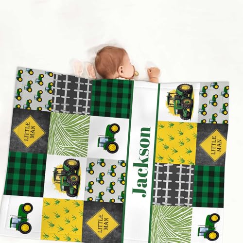 Personalized Green Tractor Baby Crib Bedding Set, 3 Piece Nursery Set, Custom Name, Soft Blanket, Fitted Sheet, Pillowcase, 32.5cm 1 Product: Munific Personalized Baby Crib Bedding Set – 3 Piece Green Tractor Nursery Set with Custom Name, Soft Blanket, Fitted Crib Sheet & Pillowcase for Newborn, Infant Boys Girls Gift