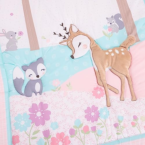 Product: MUTZOBIIBY Pink Floral Deer Nursery Crib Bedding Set for Girls 6 Pieces