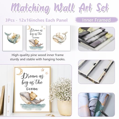 Personalized Baby Crib Bedding Set, 5 Piece Custom Name Nursery Decor, Soft Dotted Blanket, Breathable Cotton, 5 PCS 6 Product: Sunamd Custom Baby Crib Bedding Set, 5 PCS Personalized Name Baby Crib Sets for Girls Boys, Sleeping Bear Theme Nursery Bedding Sets for Infant Toddler, Double Layer Flannel Bed Set Customized Gifts