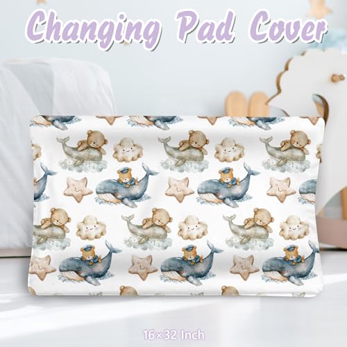 Personalized Baby Crib Bedding Set, 5 Piece Custom Name Nursery Decor, Soft Dotted Blanket, Breathable Cotton, 5 PCS 4 Product: Sunamd Custom Baby Crib Bedding Set, 5 PCS Personalized Name Baby Crib Sets for Girls Boys, Sleeping Bear Theme Nursery Bedding Sets for Infant Toddler, Double Layer Flannel Bed Set Customized Gifts