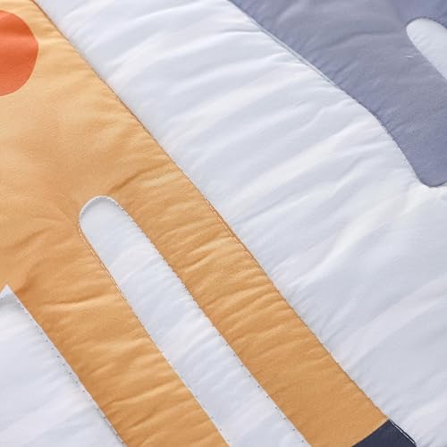Product: Sweet baba Elephant Crib Bedding Set for Boys, 5 Pieces Nursery Set Including Quilt/Fitted Sheet/Crib Skirt/Diaper Bag/Blanket, Grey/White