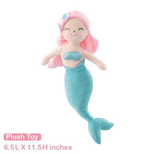 Mermaid Crib Bedding Set, 4 Piece Cartoon Quilt Fitted Sheet Crib Skirt Plush Toy, 28 x 52 inches 4 Product: TCOYIWL 4-Piece Crib Bedding Set for Boys Girls, Infant Toddler Nursery Baby Bedding Sets Includes Cartoon Quilt, Fitted Crib Sheet, Crib Skirt and Plush Toy (Mermaid)