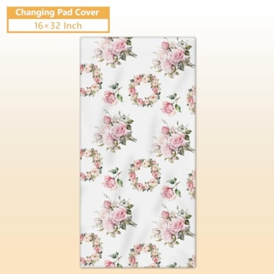 Personalized Pink Flowers Custom Crib Bedding Set, 5 Piece Baby Girl Nursery Set, Double Layer Blanket, 32.5cm 14 Product: Terwex Custom Crib Bedding Set - 5 Pcs Personalized Name Pink Flowers Baby Crib Set for Infant Toddler Girl - Comfortable Double Layer Nursery Bedding Set - Customized Present for Birthday Baby Shower