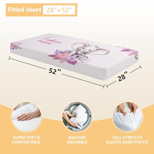 Product: Terwex Personalized Baby Bedding Set - 3 Pcs Custom Name Crib Bedding Set for Nursery, Soft Double Layer Baby Crib Set for Boys Girls, Customized Gifts for New Parents Infant Toddler, Purple Elephant