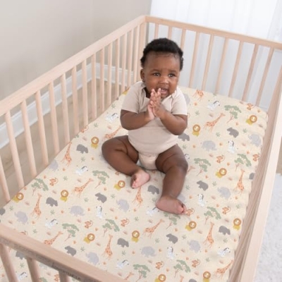 Product: The Peanutshell Baby Crib Bedding Set for Boys or Girls - 3 Pieces - Newborn, Infant & Toddler Bed - Checkered Baby Blanket Set with Fitted Crib Sheet, Dust Ruffle - Elephant Safari Nursery Decor