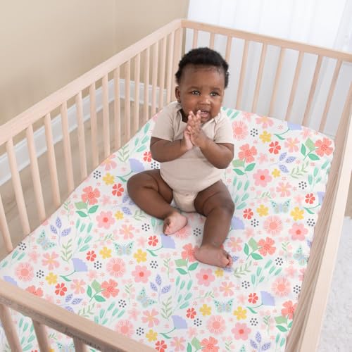 Product: The Peanutshell Baby Crib Bedding Set for Girls - 3 Pieces - Newborn, Infant & Toddler Bed - Pink Baby Blanket Set with Fitted Crib Sheet, Dust Ruffle - Wildflower Boho Floral Girl Nursery Décor
