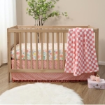 Product: The Peanutshell Baby Crib Bedding Set for Girls - 3 Pieces - Newborn, Infant & Toddler Bed - Pink Baby Blanket Set with Fitted Crib Sheet, Dust Ruffle - Wildflower Boho Floral Girl Nursery Décor