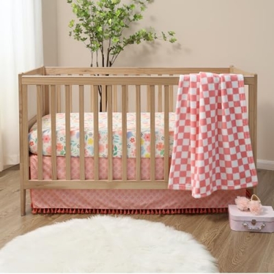 Product: The Peanutshell Baby Crib Bedding Set for Girls - 3 Pieces - Newborn, Infant & Toddler Bed - Pink Baby Blanket Set with Fitted Crib Sheet, Dust Ruffle - Wildflower Boho Floral Girl Nursery Décor