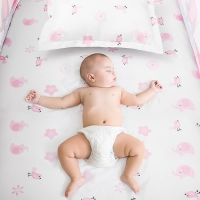 Product: YCDTMY 3 Piece Baby Crib Bedding Set for Girls, Baby Bedding Includes Comforter, Fitted Sheet, Skirt, Newborn Infant & Toddler Standard Size Bed Set, Pink Elephant
