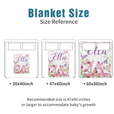 Personalized Pink Butterfly 3 Piece Crib Bedding Set, Custom Name Baby Bedding Set, Floral Nursery 30x40in 30x40in 14 Product: YISMEET Custom Name Crib Bedding Set 3-Piece, Personalized Baby Bedding Set with Soft Blanket, Fitted Sheet, Changing Pad Cover, Ideal for Baby Girls, Pink Butterfly Pattern