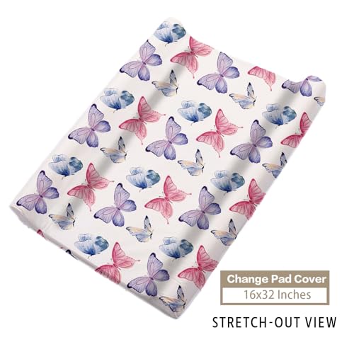 Personalized Pink Butterfly 3 Piece Crib Bedding Set, Custom Name Baby Bedding Set, Floral Nursery 30x40in 30x40in 3 Product: YISMEET Custom Name Crib Bedding Set 3-Piece, Personalized Baby Bedding Set with Soft Blanket, Fitted Sheet, Changing Pad Cover, Ideal for Baby Girls, Pink Butterfly Pattern