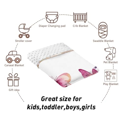 Personalized Pink Butterfly 3 Piece Crib Bedding Set, Custom Name Baby Bedding Set, Floral Nursery 30x40in 30x40in 10 Product: YISMEET Custom Name Crib Bedding Set 3-Piece, Personalized Baby Bedding Set with Soft Blanket, Fitted Sheet, Changing Pad Cover, Ideal for Baby Girls, Pink Butterfly Pattern