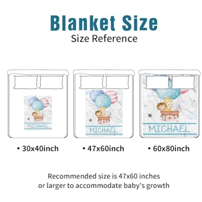 Personalized Hot Air Balloon Nursery Bedding Set, Custom Name Crib Set, 3 Piece Girls Nursery Gift, 30x40in 14 Product: YISMEET Custom Name Crib Bedding Set - Hot Air Balloon Tours Pattern, Personalized Nursery Bedding 3-Piece Set– Soft Blanket, Fitted Sheet, Changing Pad Cover – for Newborns Girls Nursery Gifts