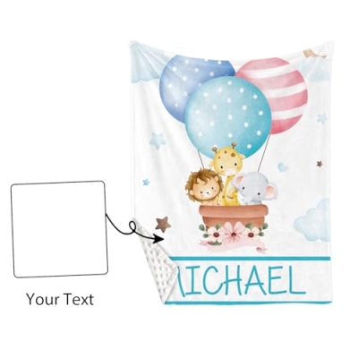 Personalized Hot Air Balloon Nursery Bedding Set, Custom Name Crib Set, 3 Piece Girls Nursery Gift, 30x40in 15 Product: YISMEET Custom Name Crib Bedding Set - Hot Air Balloon Tours Pattern, Personalized Nursery Bedding 3-Piece Set– Soft Blanket, Fitted Sheet, Changing Pad Cover – for Newborns Girls Nursery Gifts
