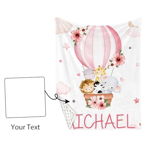 Product: YISMEET Custom Name Crib Bedding Set, Personalized Nursery Bedding 3-Piece Set– Soft Blanket, Fitted Sheet, Room Rug – Perfect Nursery Gifts for Newborns, Pink Animal Tour Theme for Baby Girls