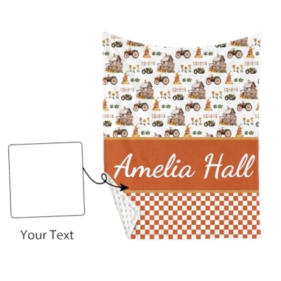 Product: YISMEET Personalized Baby Crib Bedding Set: 3 Piece Custom Crib Bed Set with Name, Nursery Bedding Set for Baby Girls, Newborn Boys Crib Sets, Orange Farm Theme Baby Bedding Set, Perfect Nursery Gift